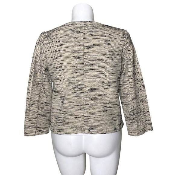 Eileen Fisher Handwoven Organic Cotton Furrows Natural Cropped Jacket, Size L - Picture 6 of 11